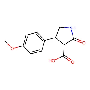 (3S,4R)-4-(4-Methoxyphenyl)-2-oxo-pyrrolidine-3-carboxylic acid structure