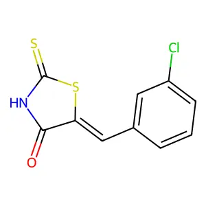 (5E)-5-(3-chlorobenzylidene)-2-mercapto-1,3-thiazol-4(5H)-one structure