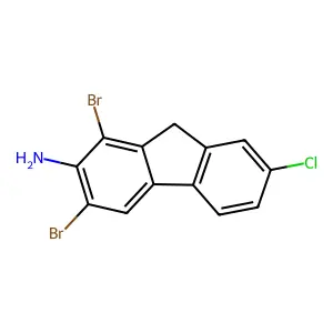 Fluoren-2-amine, 1,3-dibromo-7-chloro- structure