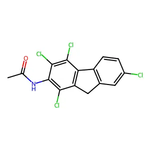 2-Acetamido-1,3,4,7-tetrachlorofluorene structure