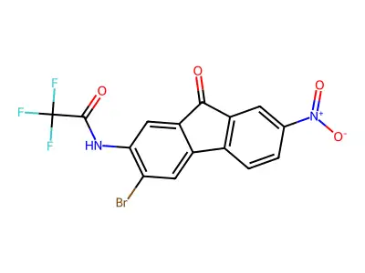 N-(3-bromo-7-nitro-9-oxofluoren-2-yl)-2,2,2-trifluoroacetamide structure