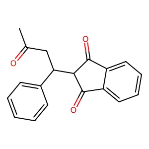 2-(3-Oxo-1-phenylbutyl)indene-1,3-dione structure