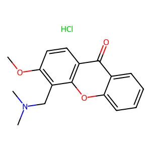 Xanthen-9-one, 4-((dimethylamino)methyl)-3-methoxy-, hydrochloride structure