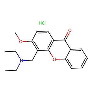 Xanthen-9-one, 4-((diethylamino)methyl)-3-methoxy-, hydrochloride structure