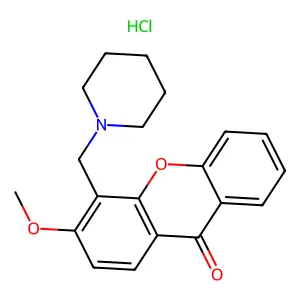 Xanthen-9-one, 3-methoxy-4-(piperidinomethyl)-, hydrochloride structure