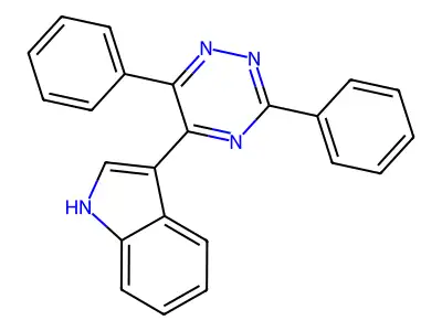 3-(3,6-diphenyl-1,2,4-triazin-5-yl)-1H-indole structure
