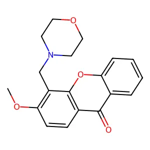 9H-Xanthen-9-one, 3-methoxy-4-(4-morpholinylmethyl)- structure