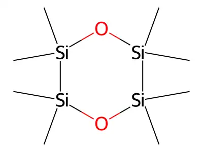 2,2,3,3,5,5,6,6-Octamethyl-1,4,2,3,5,6-dioxatetrasilinane structure