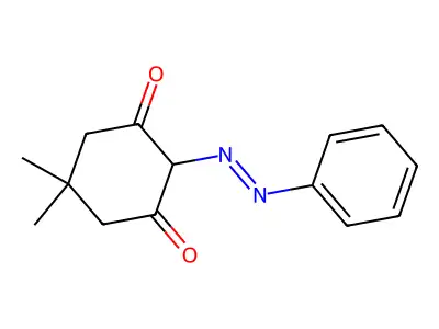 5,5-Dimethyl-2-(phenyldiazenyl)cyclohexane-1,3-dione structure