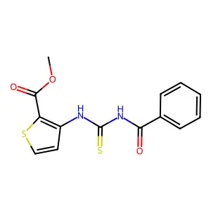 Methyl 3-{[(benzoylamino)carbothioyl]amino}-2-thiophenecarboxylate structure