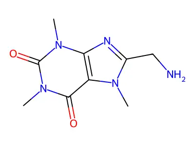 8-(aminomethyl)-1,3,7-trimethyl-3,7-dihydro-1H-purine-2,6-dione structure