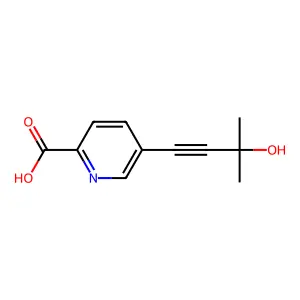 5-(3-Hydroxy-3-methylbutyn-1-yl)-2-pyridinecarboxylic acid structure