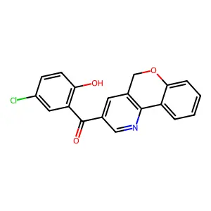 (5-chloro-2-hydroxyphenyl)(5H-chromeno[4,3-b]pyridin-3-yl)methanone structure