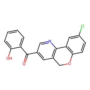 (9-chloro-5H-chromeno[4,3-b]pyridin-3-yl)(2-hydroxyphenyl)methanone structure