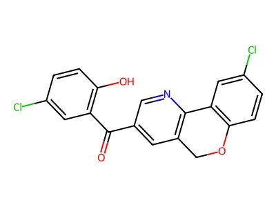 (9-Chloro-5H-[1]benzopyrano[4,3-b]pyridin-3-yl)(5-chloro-2-hydroxyphenyl)methanone structure