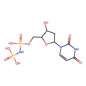 2'-Deoxyuridine 5'-alpha,beta-imido-diphosphate structure