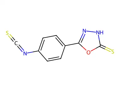 5-(4-isothiocyanatophenyl)-3H-1,3,4-oxadiazole-2-thione structure