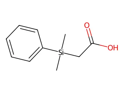 Dimethylphenylsilylacetic acid structure