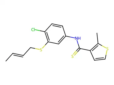 3-Thiophenecarbothioamide, N-(4-chloro-3-((2E)-butenylthio)phenyl)-2-methyl- structure