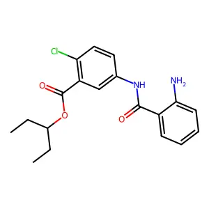 Benzoic acid, 5-((2-aminobenzoyl)amino)-2-chloro-, 1-ethylpropyl ester structure
