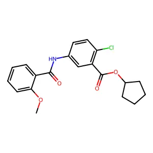 Benzoic acid, 2-chloro-5-((2-methoxybenzoyl)amino)-, cyclopentyl ester structure
