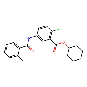 Benzoic acid, 2-chloro-5-((2-methylbenzoyl)amino)-, cyclohexyl ester structure