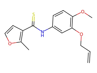 3-Furancarbothioamide, N-(4-methoxy-3-(2-propenyloxy)phenyl)-2-methyl- structure