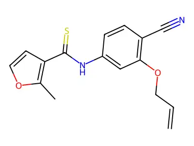 3-Furancarbothioamide, N-(4-cyano-3-(2-propenyloxy)phenyl)-2-methyl- structure