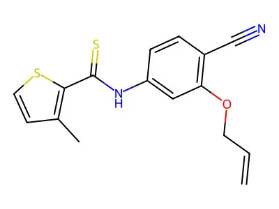 2-Thiophenecarbothioamide, N-(4-cyano-3-(2-propenyloxy)phenyl)-3-methyl- structure