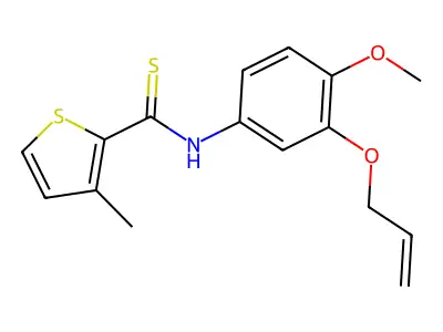 2-Thiophenecarbothioamide, N-(4-methoxy-3-(2-propenyloxy)phenyl)-3-methyl- structure