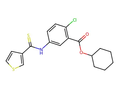 Benzoic acid, 2-chloro-5-((3-thienylthioxomethyl)amino)-, cyclohexyl ester structure