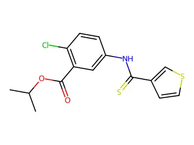 Benzoic acid, 2-chloro-5-((3-thienylthioxomethyl)amino)-, 1-methylethyl ester structure