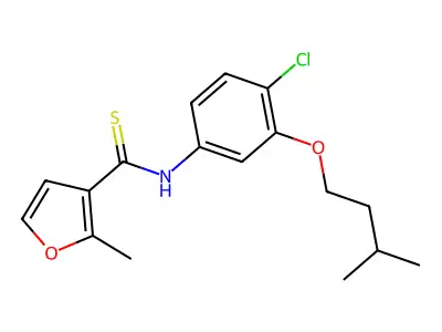 3-Furancarbothioamide, N-(4-chloro-3-(3-methylbutoxy)phenyl)-2-methyl- structure