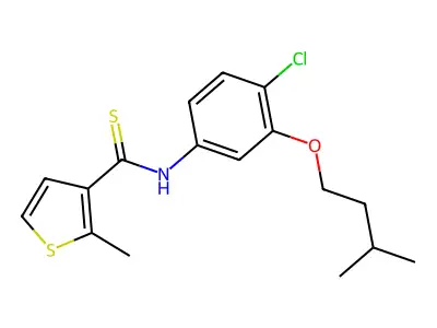 3-Thiophenecarbothioamide, N-(4-chloro-3-(3-methylbutoxy)phenyl)-2-methyl- structure