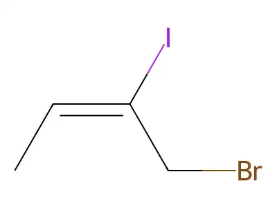 1-Bromo-2-iodobut-2-ene structure