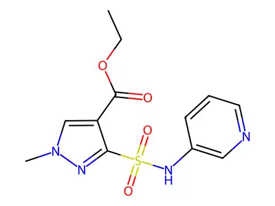 ethyl 1-methyl-3-(pyridin-3-ylsulfamoyl)pyrazole-4-carboxylate structure