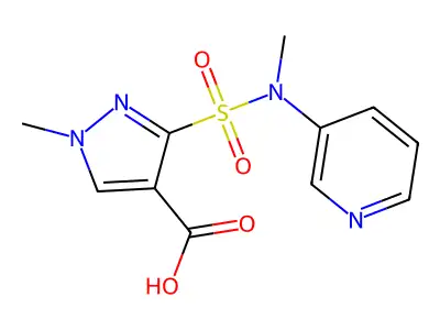1H-Pyrazole-4-carboxylic acid, 1-methyl-3-((methyl-3-pyridinylamino)sulfonyl)- structure