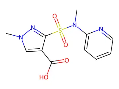 1H-Pyrazole-4-carboxylic acid, 1-methyl-3-((methyl-2-pyridinylamino)sulfonyl)- structure