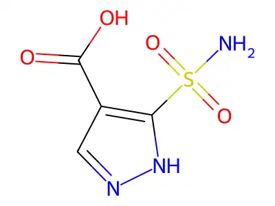1H-Pyrazole-4-carboxylic acid, 3-(aminosulfonyl)- structure