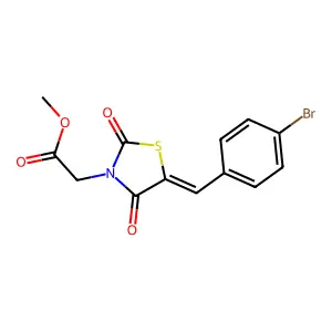methyl [(5E)-5-(4-bromobenzylidene)-2,4-dioxo-1,3-thiazolidin-3-yl]acetate structure