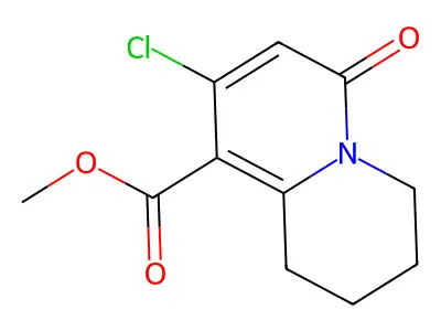 Methyl 8-chloro-6-oxo-2,3,4,6-tetrahydro-1H-quinolizine-9-carboxylate structure