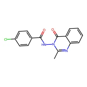 Benzamide, 4-chloro-N-(2-methyl-4-oxo-3(4H)-quinazolinyl)- structure