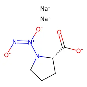 二钠;1-[氧代(氧代亚氨基)铵基]吡咯烷-2-甲酸酯 structure