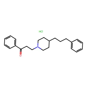 Propiophenone, 3-(4-(3-phenylpropyl)piperidino)-, hydrochloride structure