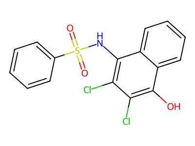 N-(2,3-dichloro-4-hydroxynaphthalen-1-yl)benzenesulfonamide structure