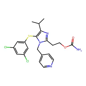 1H-Imidazole-2-ethanol, 5-((3,5-dichlorophenyl)thio)-4-(1-methylethyl)-1-(4-pyridinylmethyl)-, carbamate (ester) structure