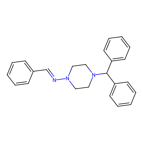 4-benzhydryl-N-[(E)-phenylmethylidene]-1-piperazinamine structure