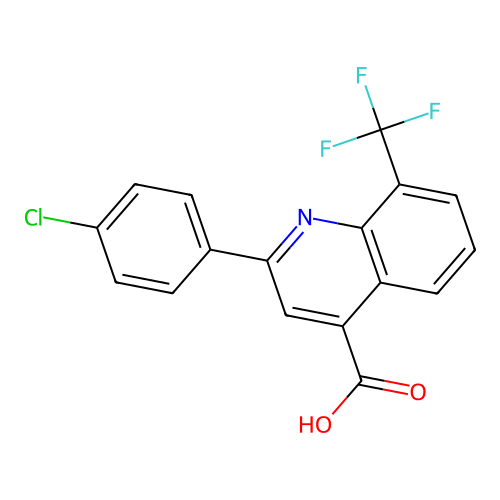 2-[p-Chlorophenyl]-8-trifluoromethylcinchoninic acid structure