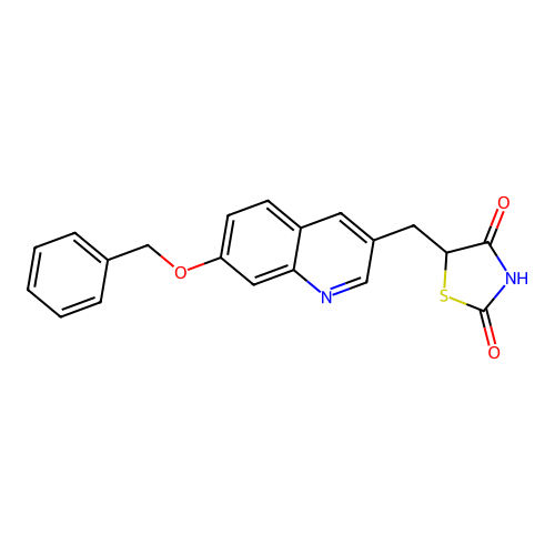 2,4-Thiazolidinedione, 5-((7-(phenylmethoxy)-3-quinolinyl)methyl)- structure