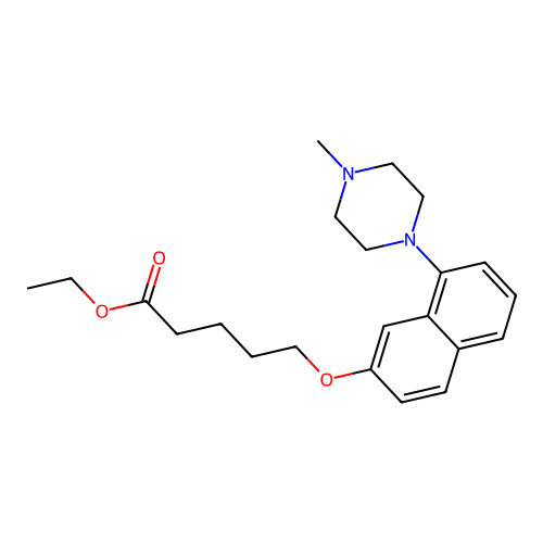 Ethyl 5-[[8-(4-methyl-1-piperazinyl)-2-naphthalenyl]oxy]pentanoate structure